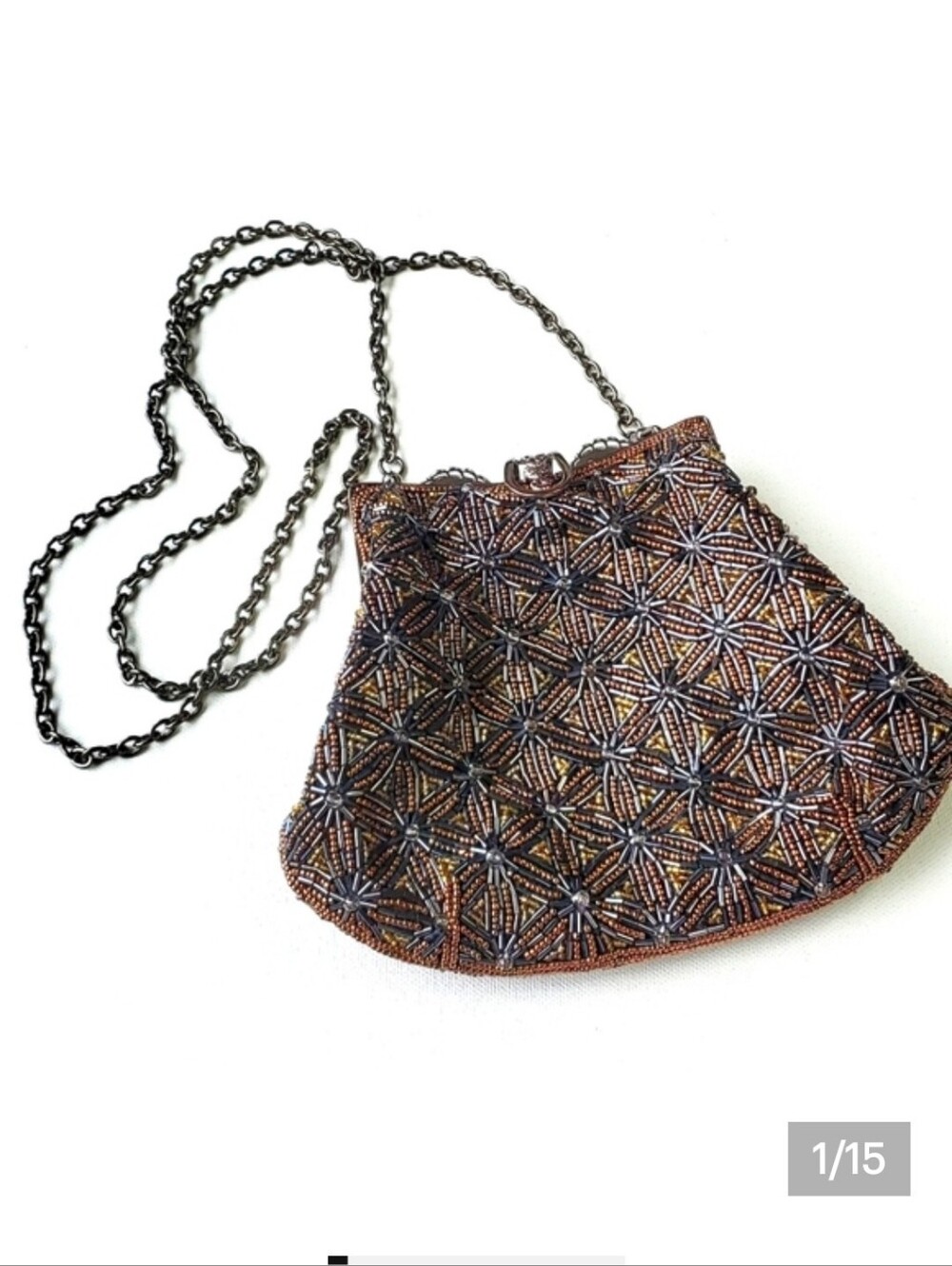 Inge Christopher Beaded Floral Design Evening/Special Ocassion Purse Wit…